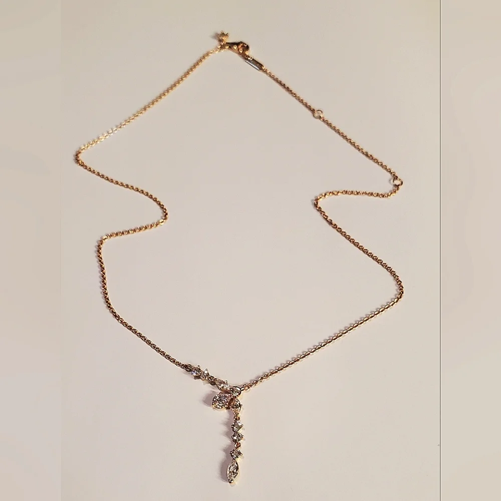 Authentic NEW Pandora Herbarium Cluster Drop Collier Necklace 14K RGP CZ